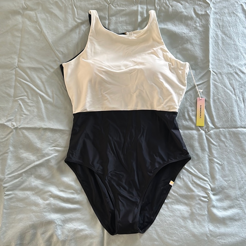 Summersalt The Cove | Women's One Piece Swimsuit - Black and White